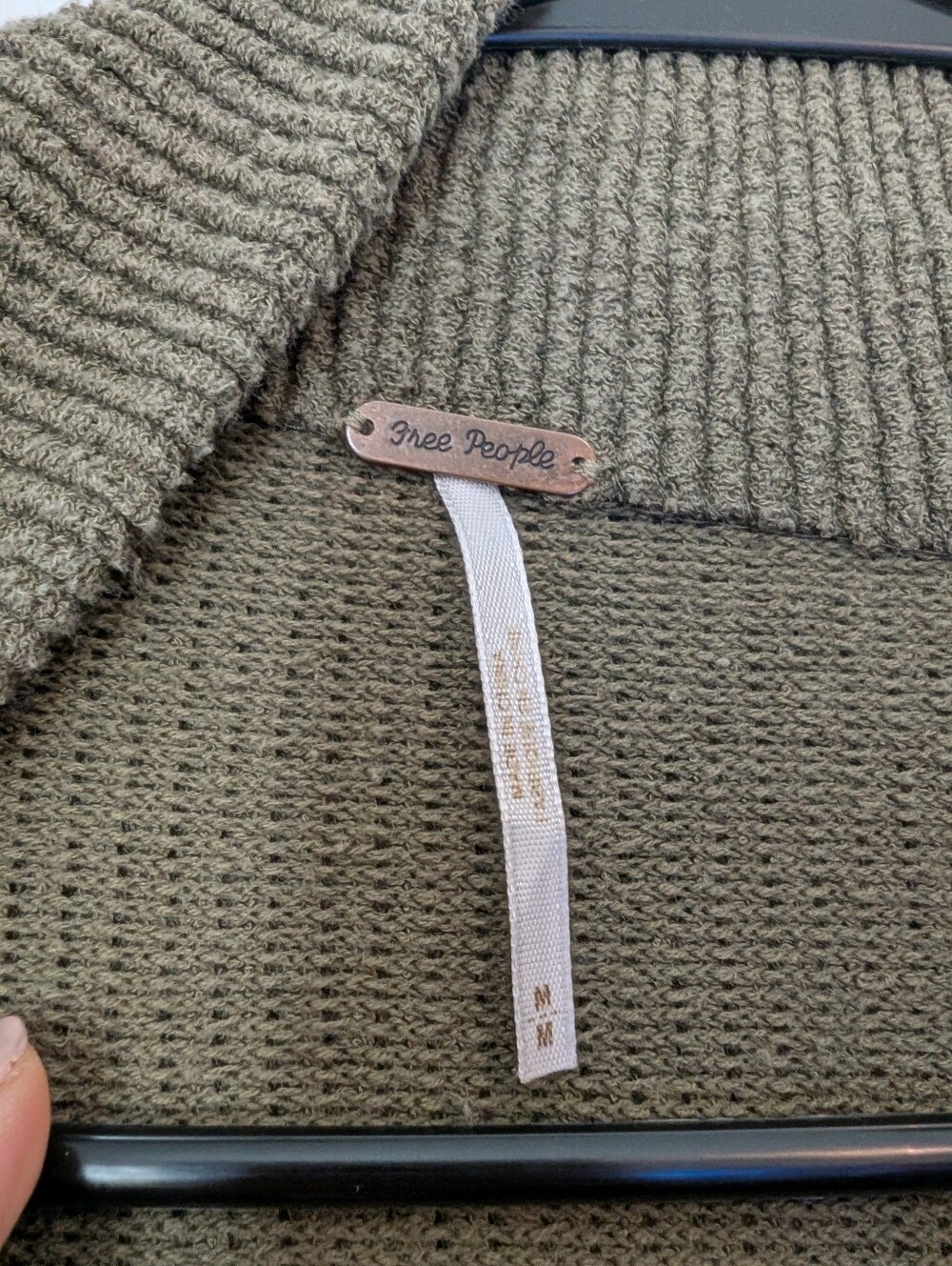 Free People Olive Green Cowl Neck Sweater - Picture 4 of 4